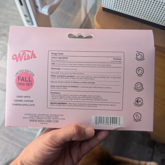 Wish Fall Trio Hydrating Mist Hand Sanitizer Set, Fall Trio Limited Edition, NEW - Picture 4 of 4